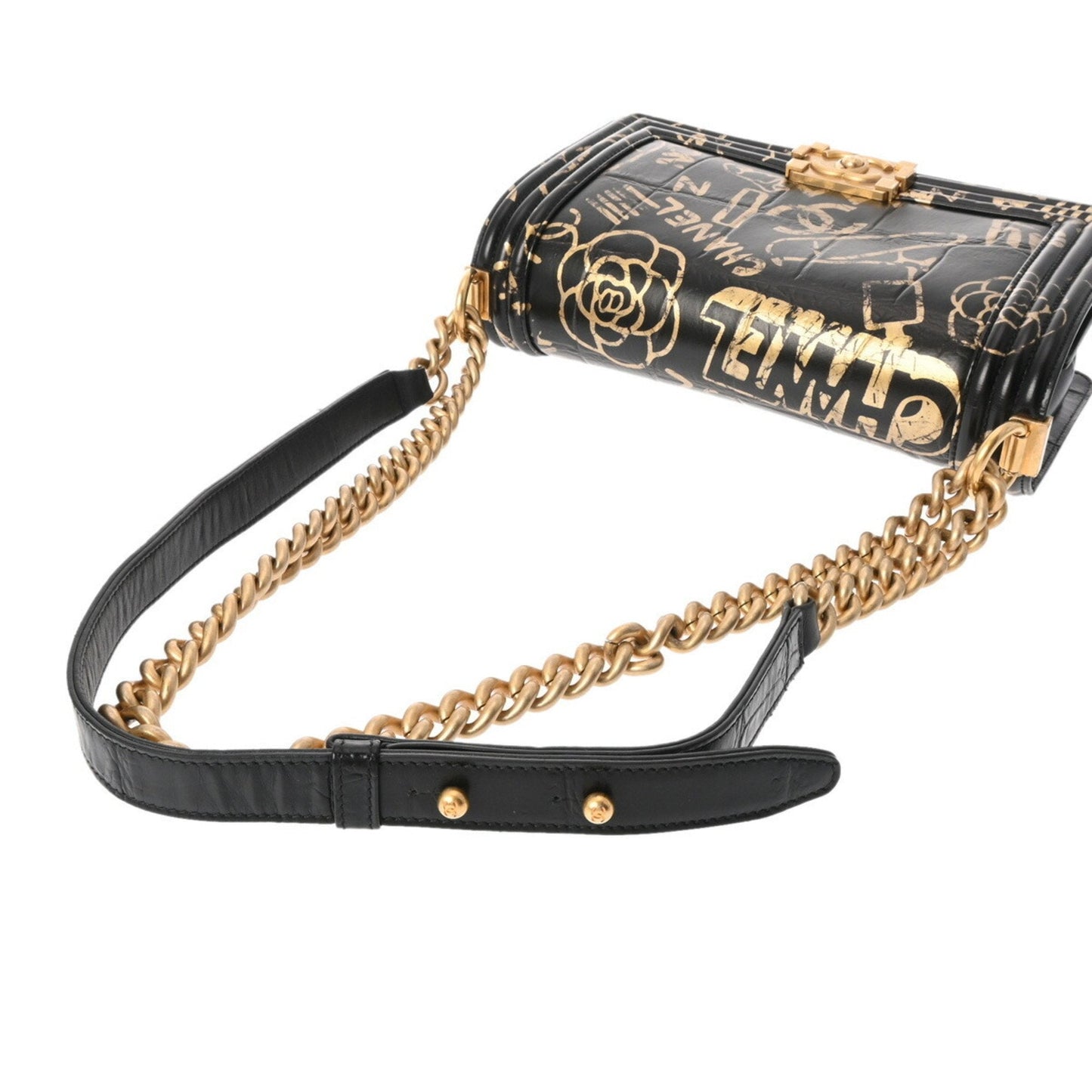 CHANEL Boy Chanel Chain Shoulder Black Women's Leather Bag