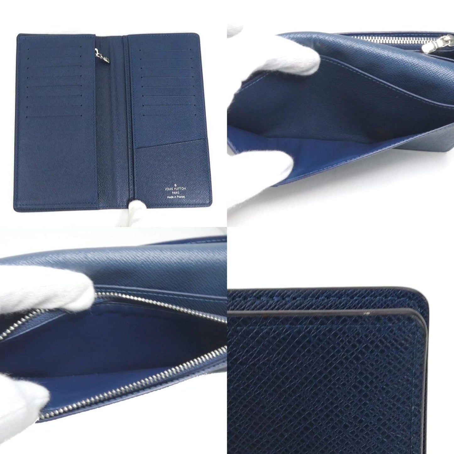 LOUIS VUITTON Bifold Long Wallet Taiga Portefeuille Brother Blue Marine Men's M30502