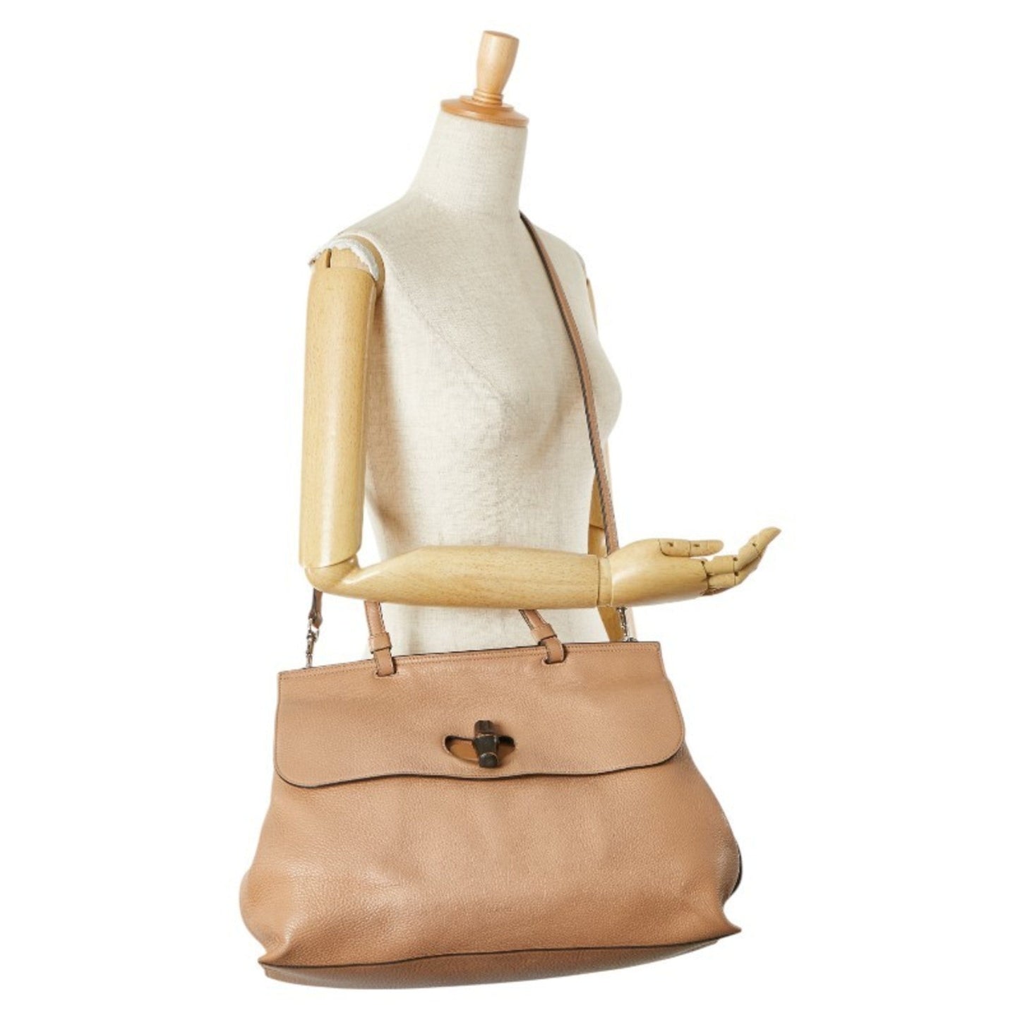 Gucci Brown Leather Shoulder Bag Tote Bag ( )