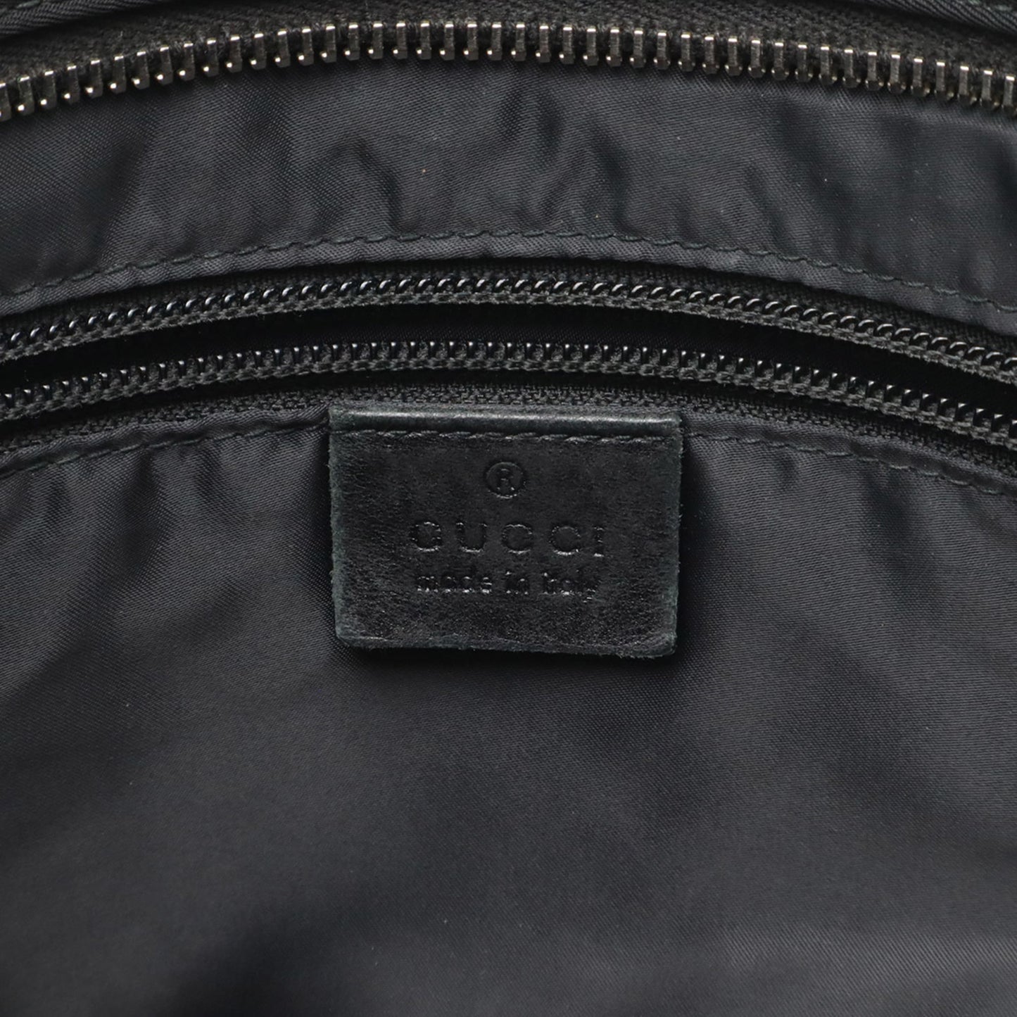 Gucci Black Gray Nylon Leather Shoulder Bag ( )