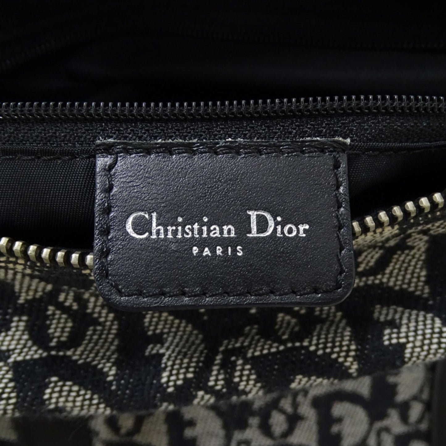 Christian Dior Black Canvas Boston Bag Handbag ()