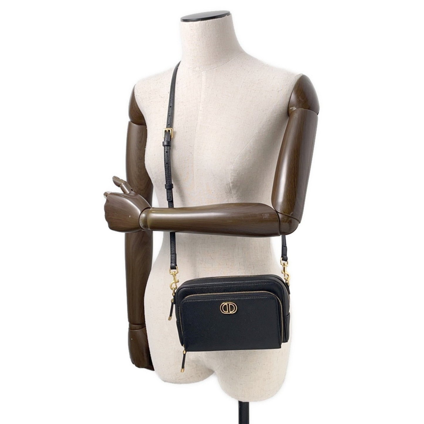 Christian Dior Black Leather Shoulder Bag ()