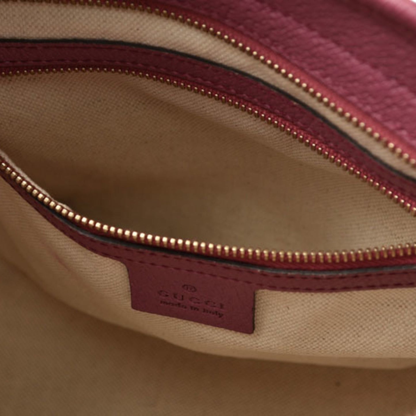 Gucci Beige Pink Gg Canvas Leather Handbag Shoulder Bag ( )