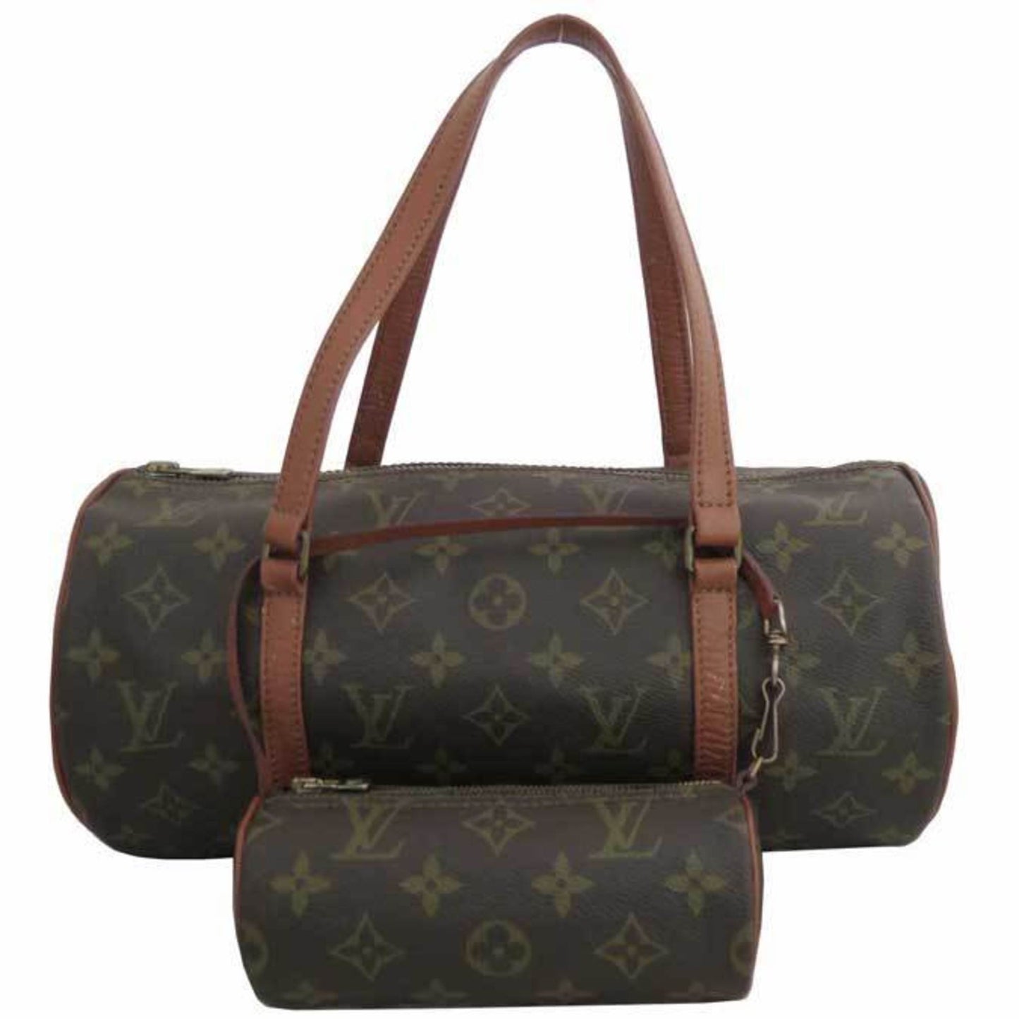 Louis Vuitton Bag Monogram Papillon Brown x Canvas Handbag with Pouch Women's