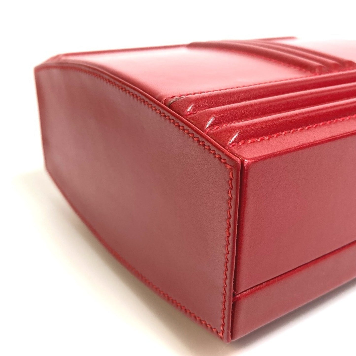 Hermes Red Color Rouge Vif Box Calf Leather Handbag ( )
