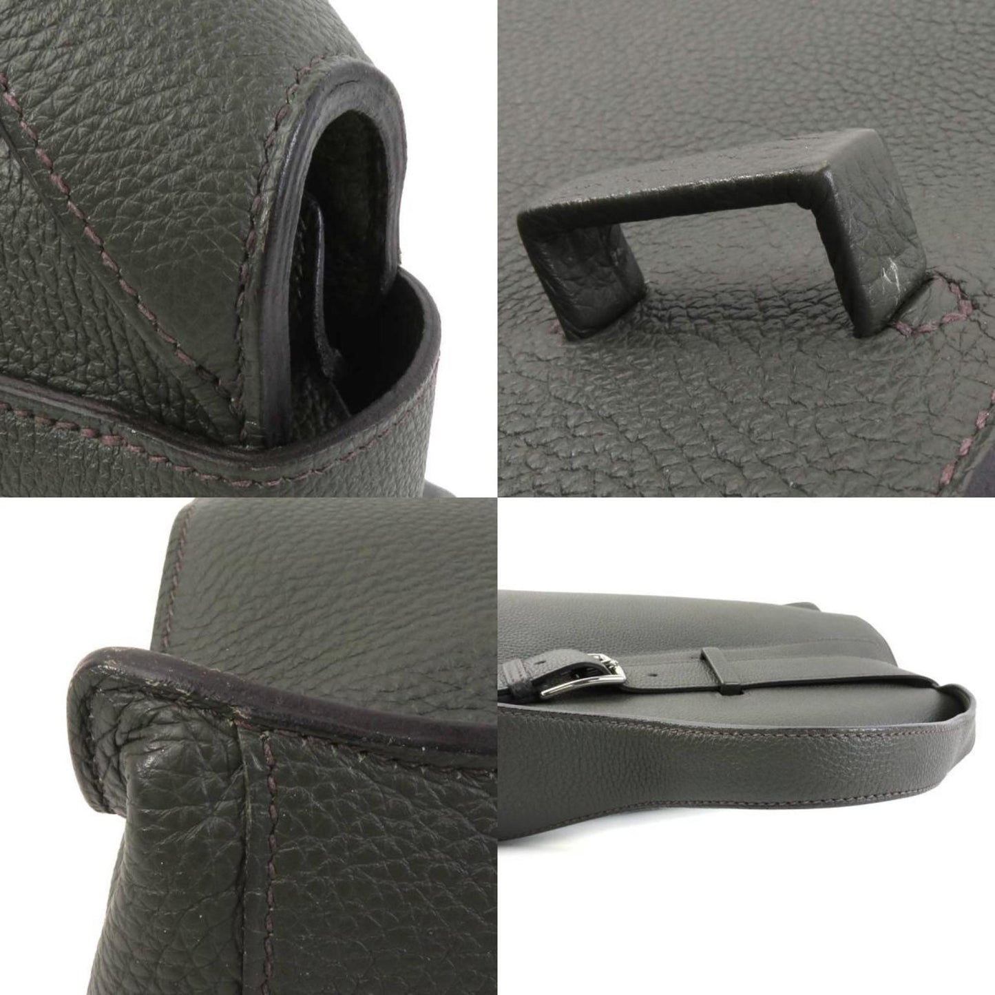 Hermes Olive Green Taurillon Clemence Leather Handbag ( )
