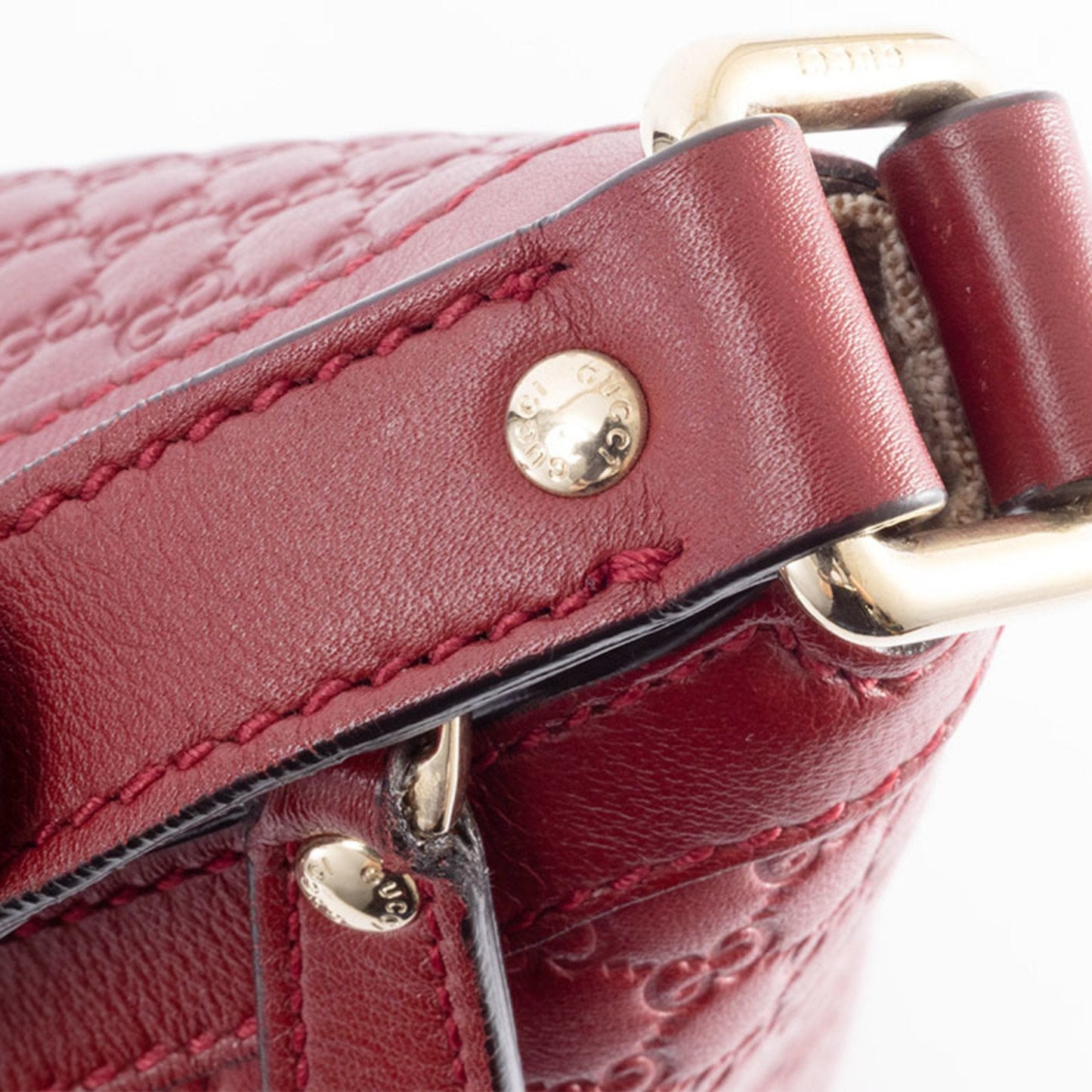 Gucci Microguccissima Red Color Leather Shoulder Bag ( )