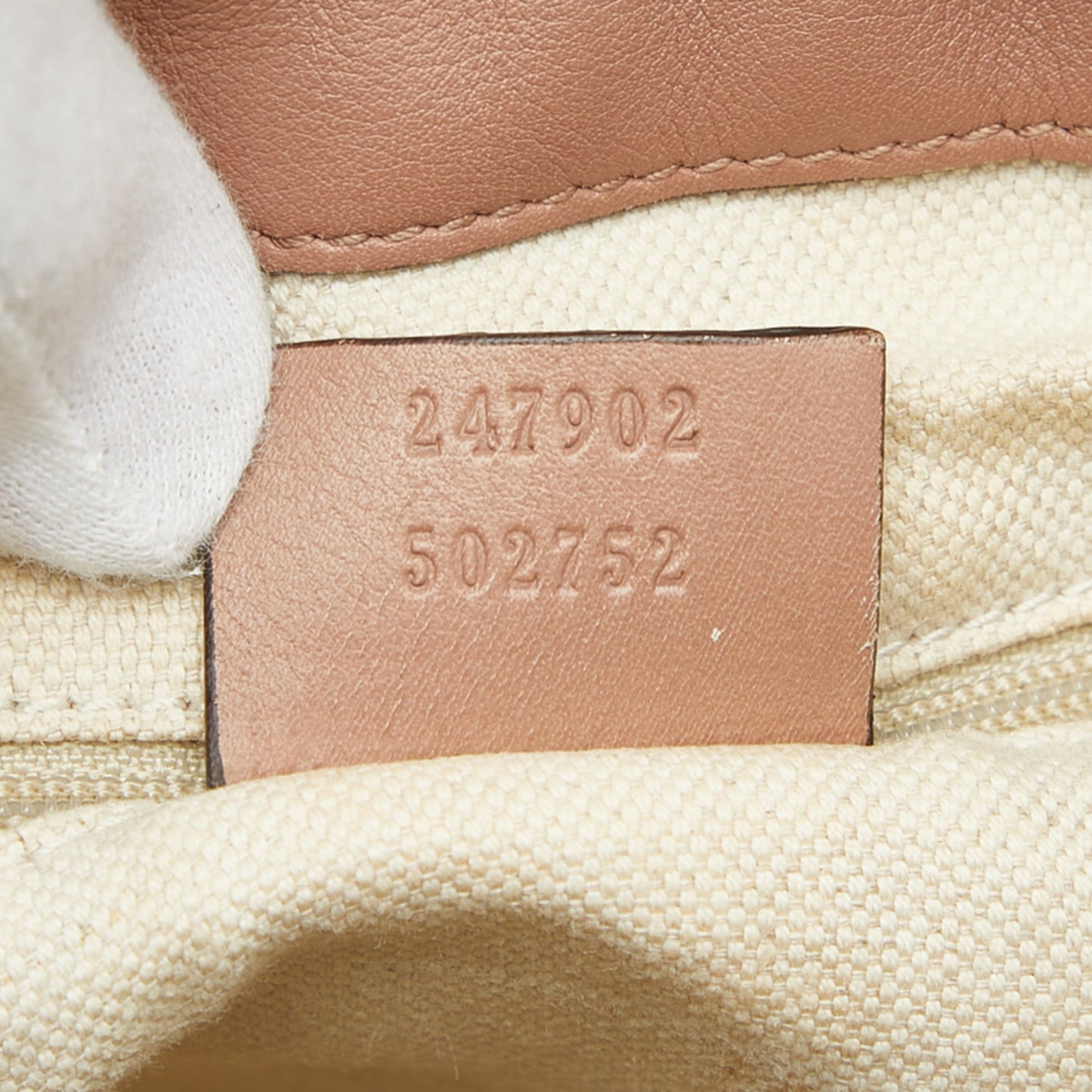 Gucci Beige Pink Canvas Leather Handbag Shoulder Bag ( )