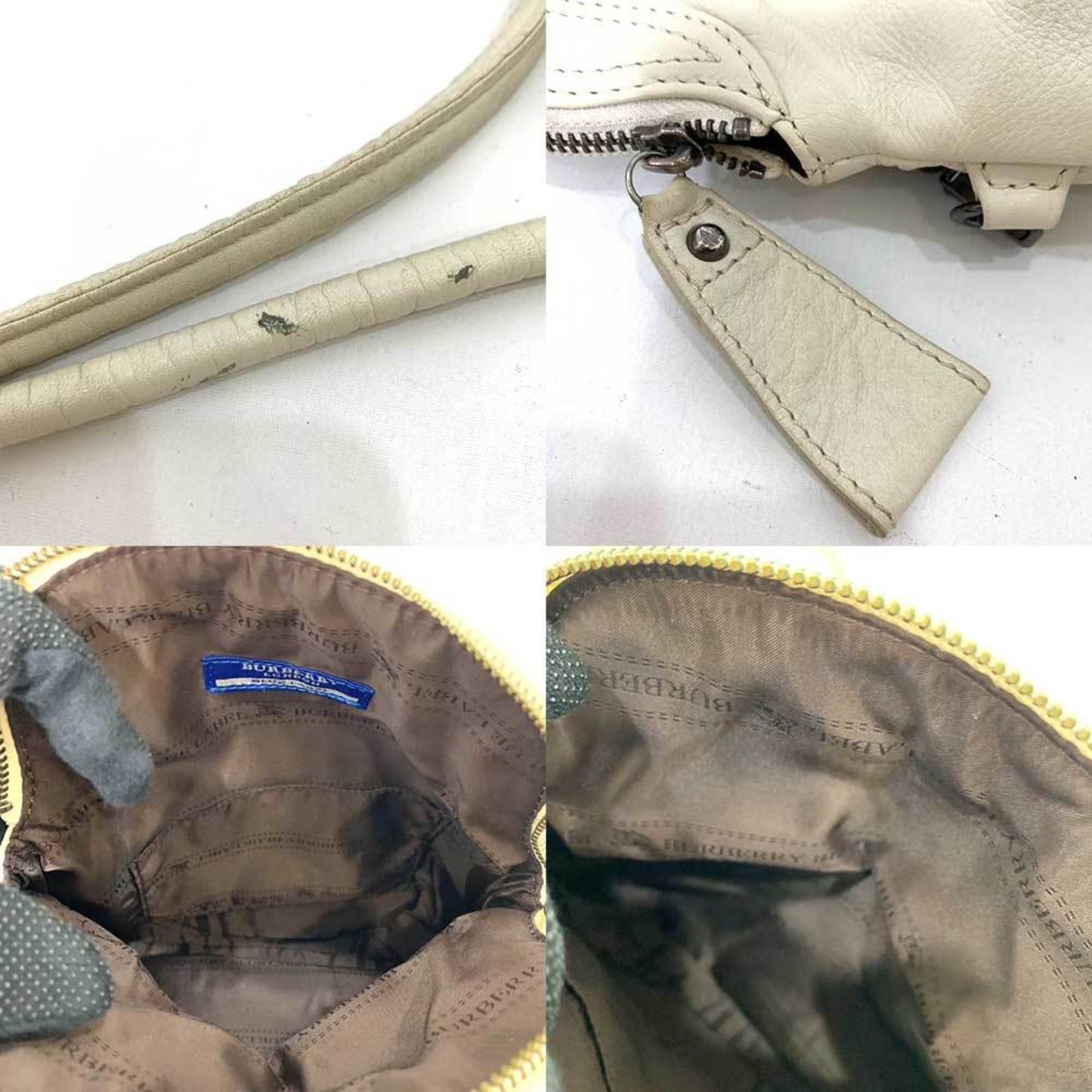 Burberry Blue Label Ivory White Leather Pochette Shoulder Bag ( )