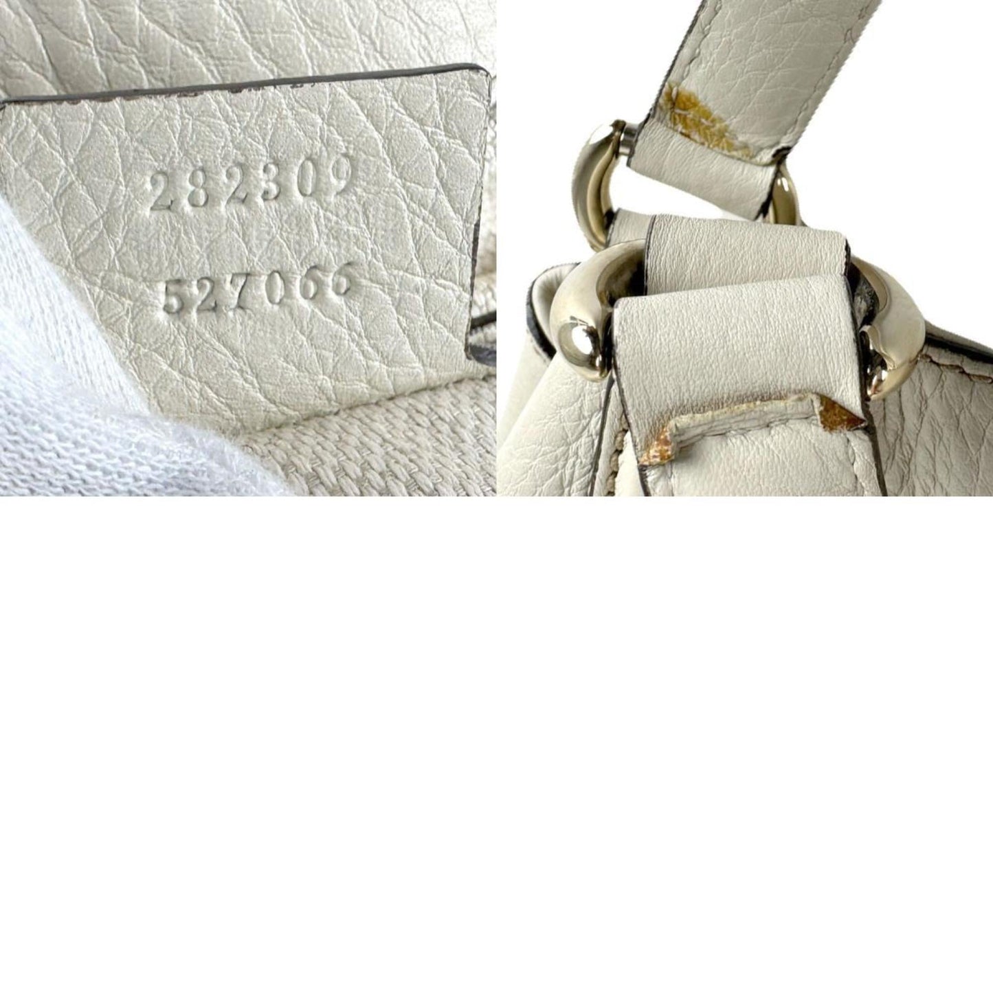 Gucci Ivory Leather Handbag ( )