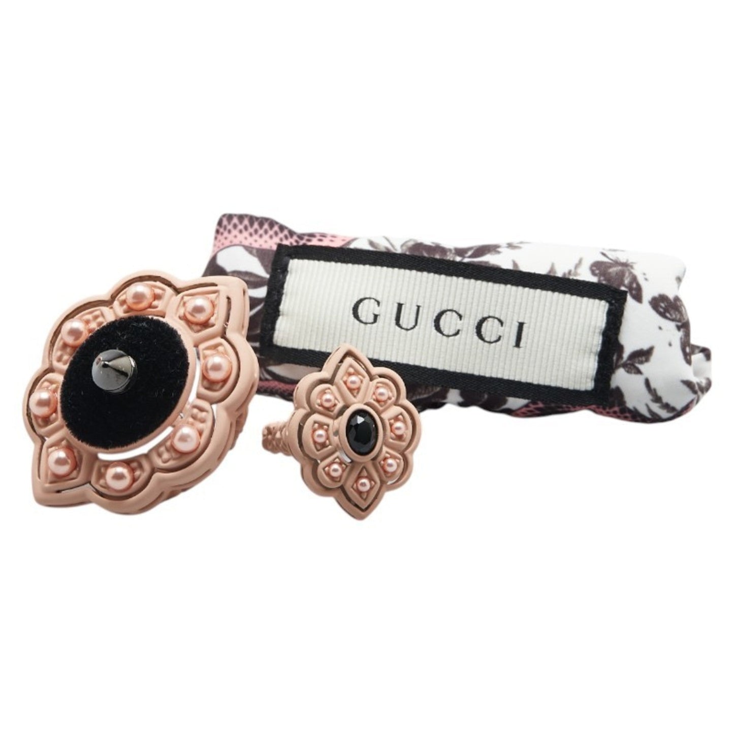 Gucci Pink Artificial Pearl Plastic Band Ring ( )