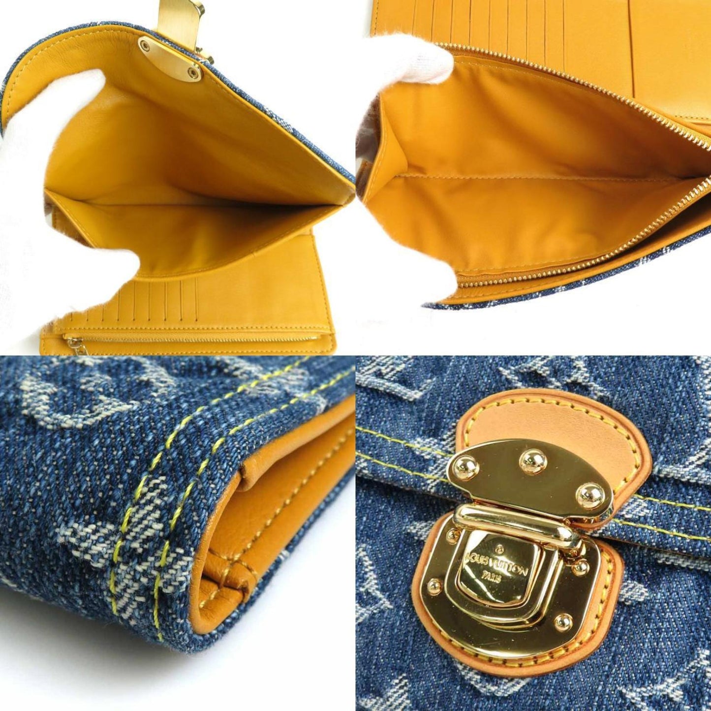 LOUIS VUITTON Bifold Long Wallet Monogram Denim Portefeuille Amelia/Monogram Blue Unisex M95511
