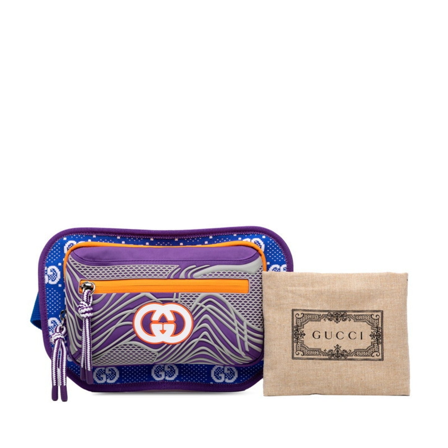 Gucci Blue Orange Purple Nylon Rubber Sling Bag ( )