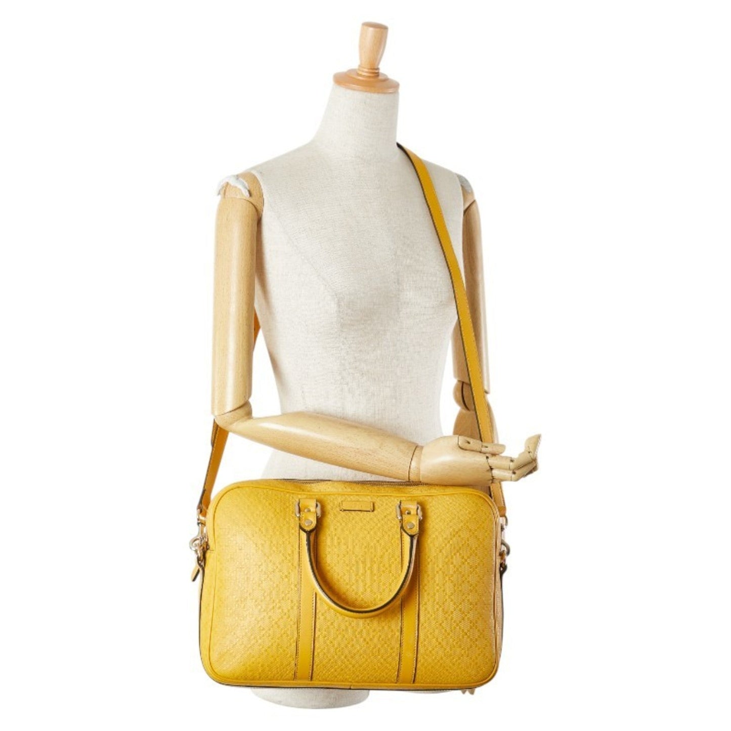 Gucci Diamante Yellow Leather Shoulder Bag ( )