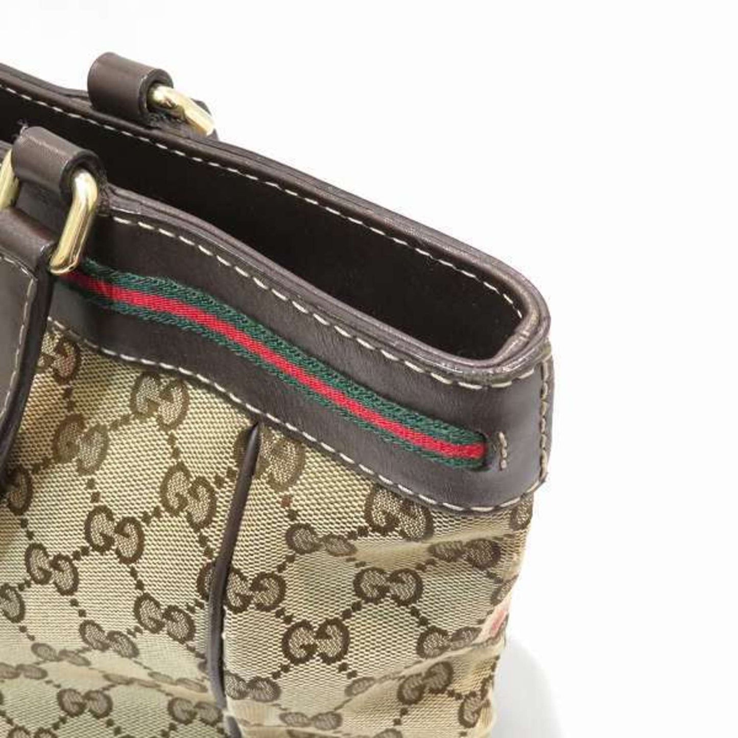 Gucci Leather Canvas Handbag