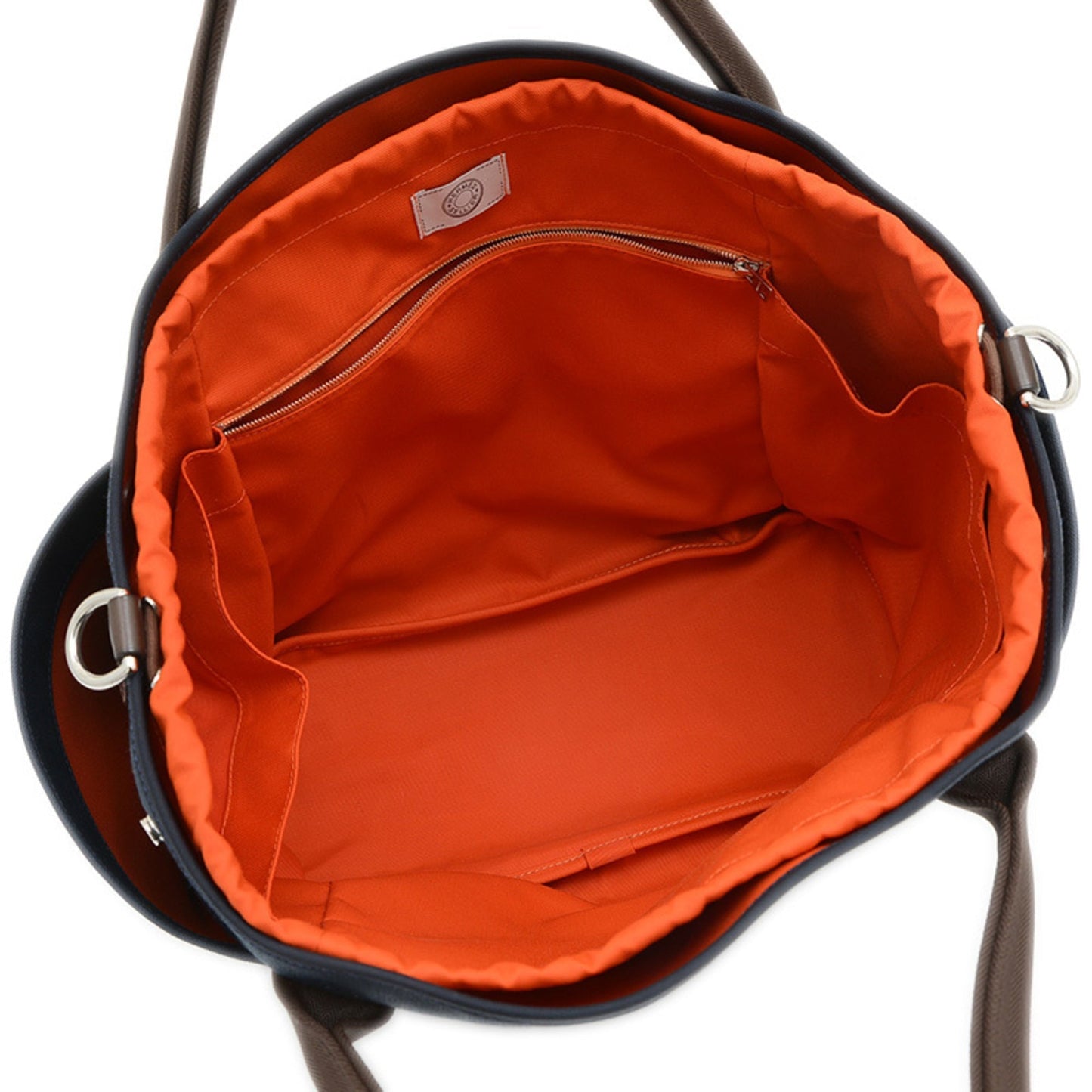 Hermes Navy Orange Canvas Polyamide Shoulder Bag ( )