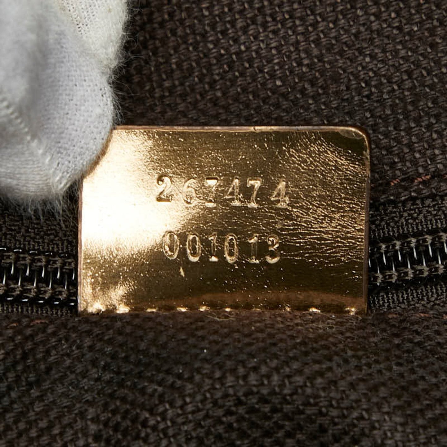 Gucci Beige Gold Canvas Leather Handbag Tote Bag ( )