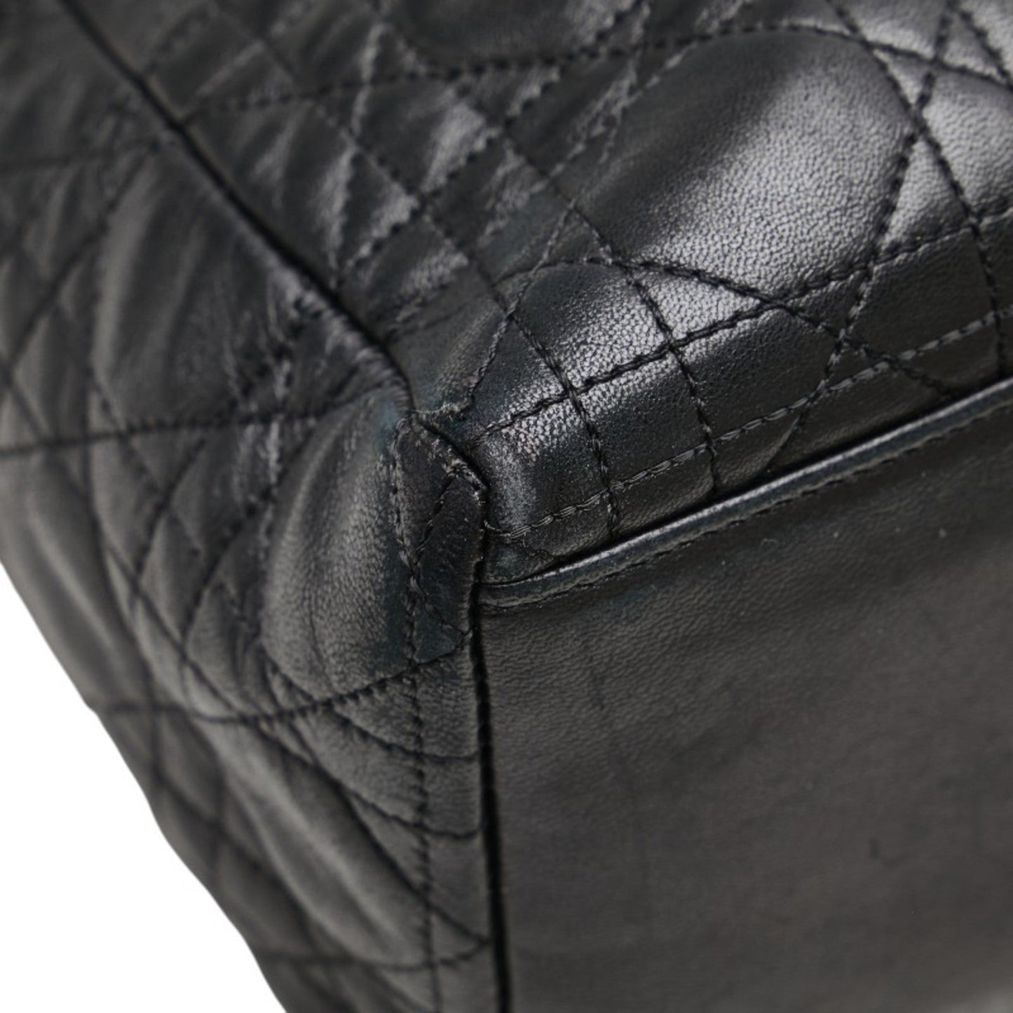 Christian Dior Lady Dior Black Leather Handbag ()