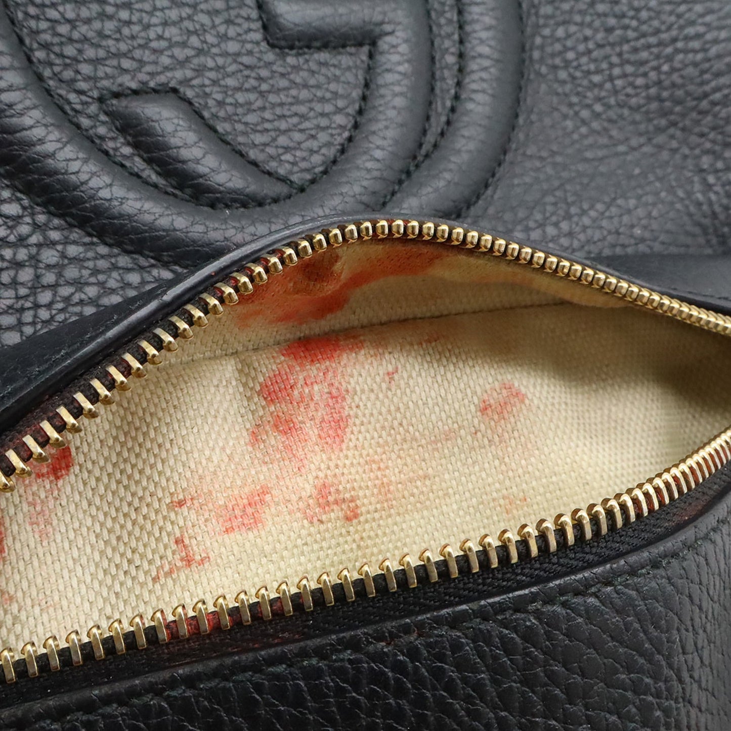 Gucci Soho Black Yellow Leather Backpack ( )