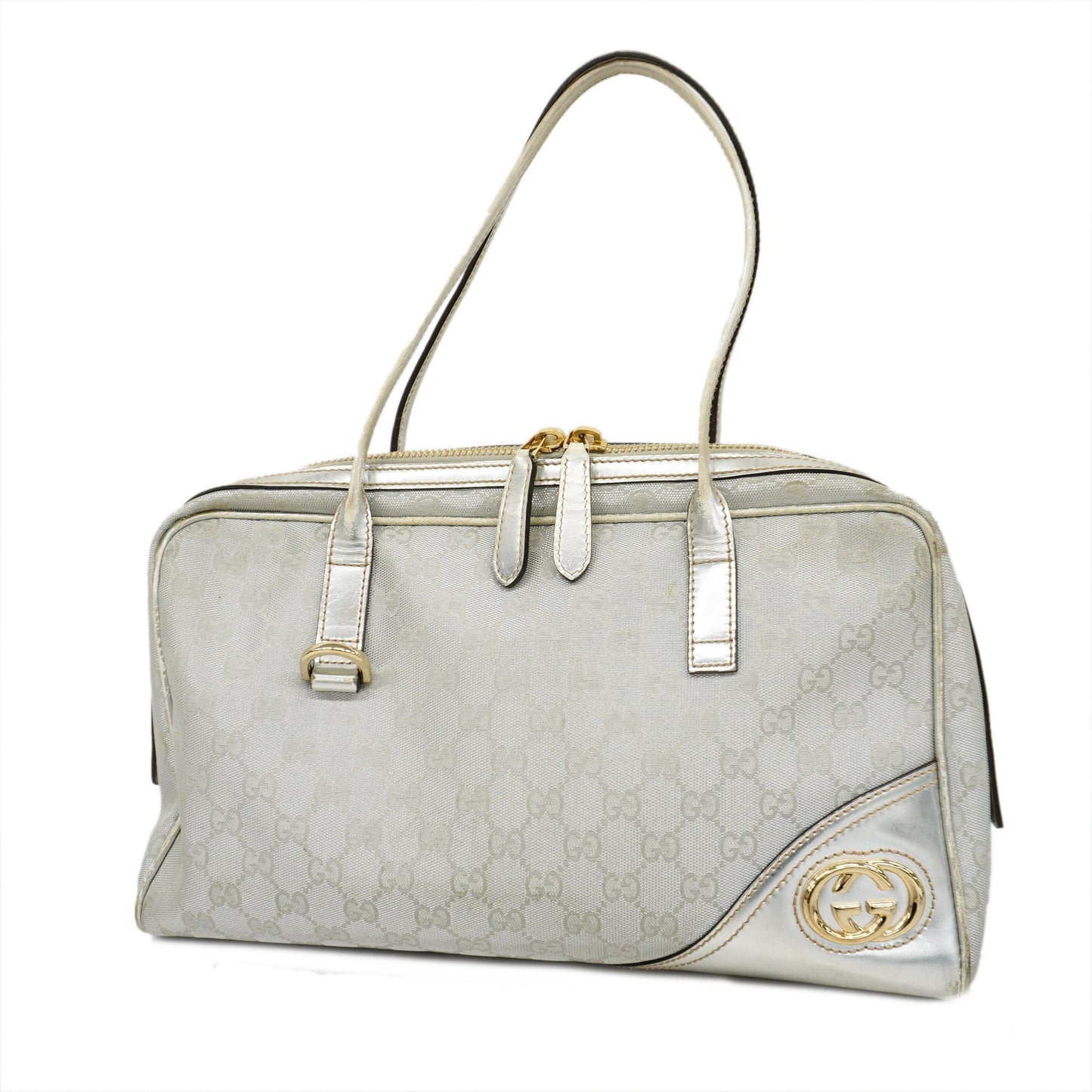 GUCCI Auth GG Canvas Tote Bag 169971 Women's Tote Bag Silver