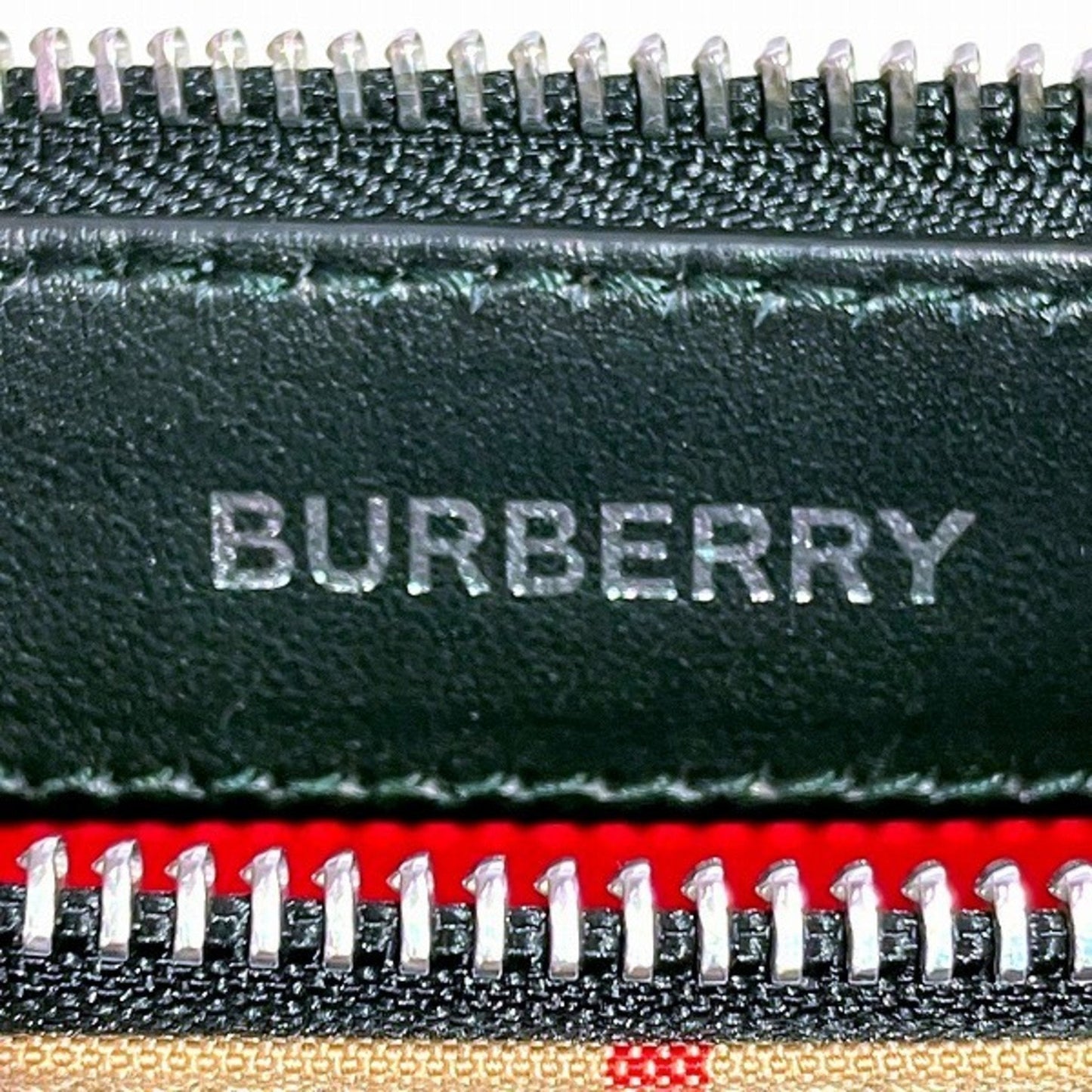Burberry Beige Brown Canvas Leather Clutch Bag ( )