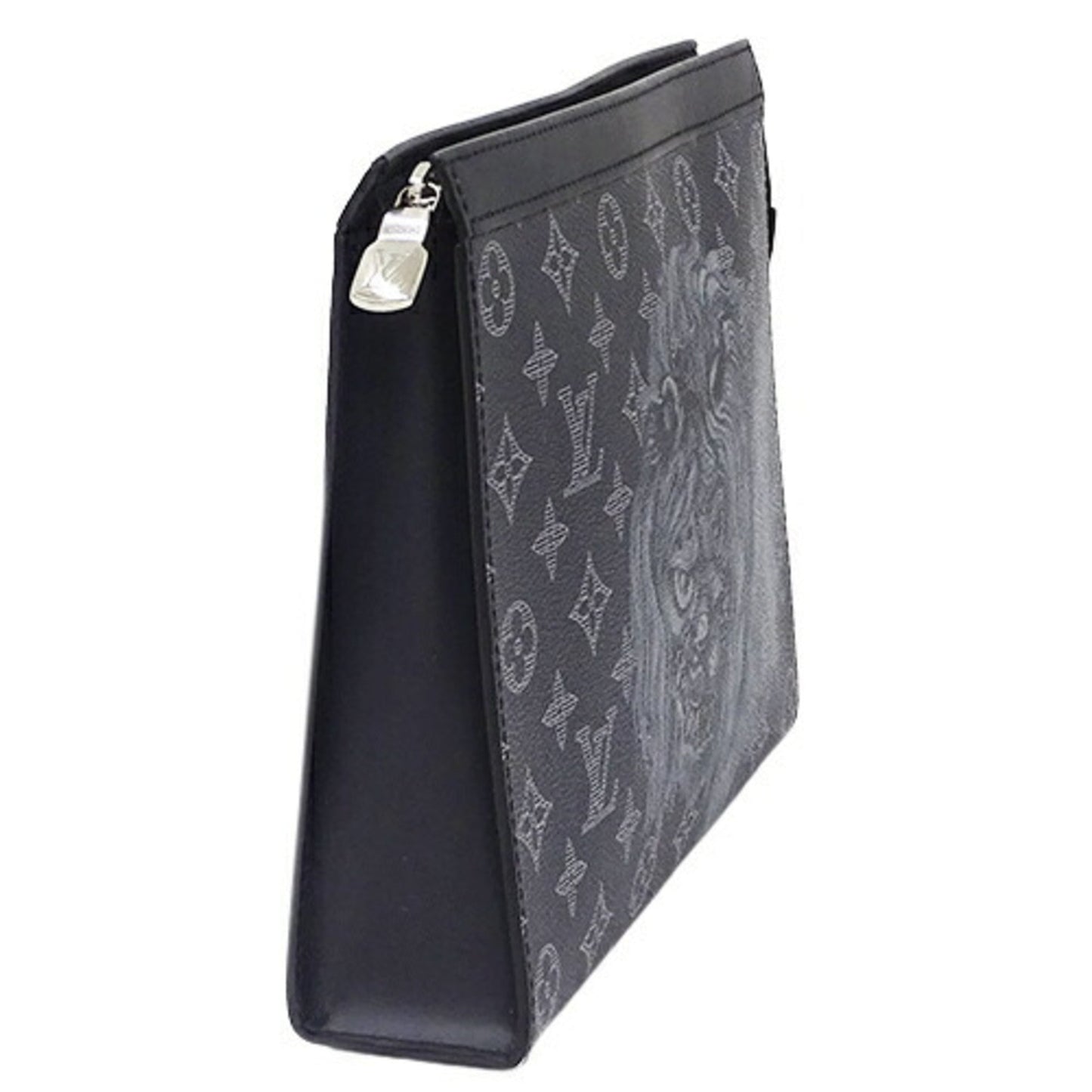 LOUIS VUITTON Bag Monogram Savannah Men's Clutch Second Pochette Voyage Ankle M66639 Chapman Brothers Lion Navy