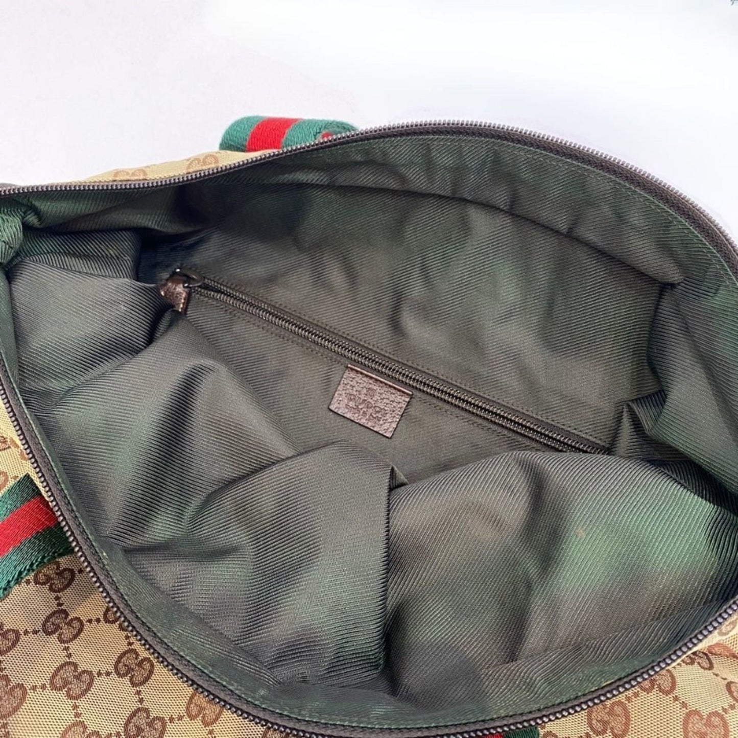 Gucci Sherry Line Beige Nylon Tote Bag ( )