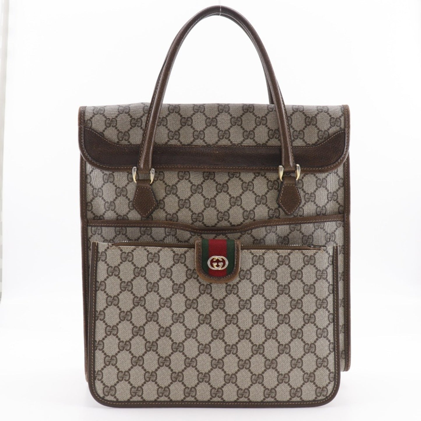 Gucci Sherry Line Brown Pvc Handbag ( )