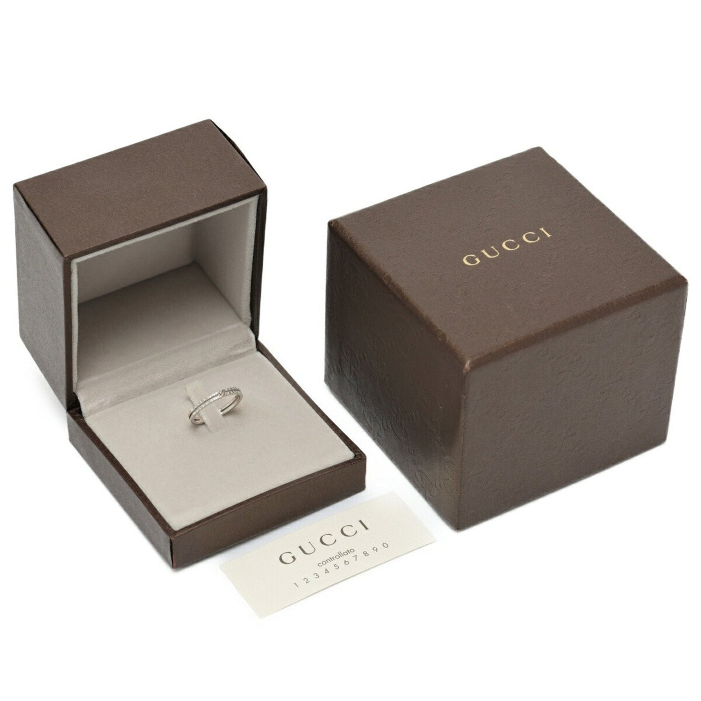 Gucci Clear White Gold White Gold (18K) Band Ring ( )