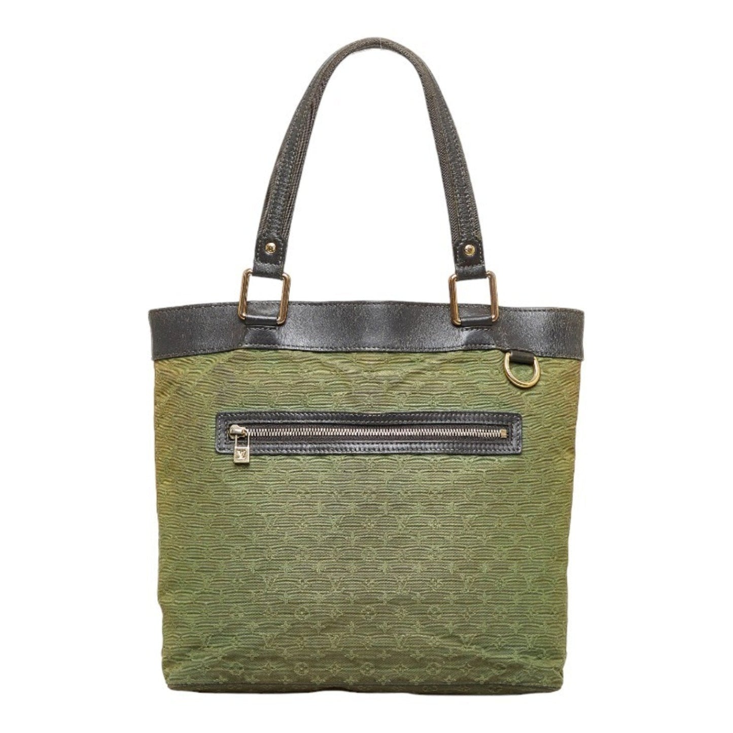 LOUIS VUITTON Monogram Lucile GM Shoulder Bag Tote Green Dark Brown Canvas Leather Women's