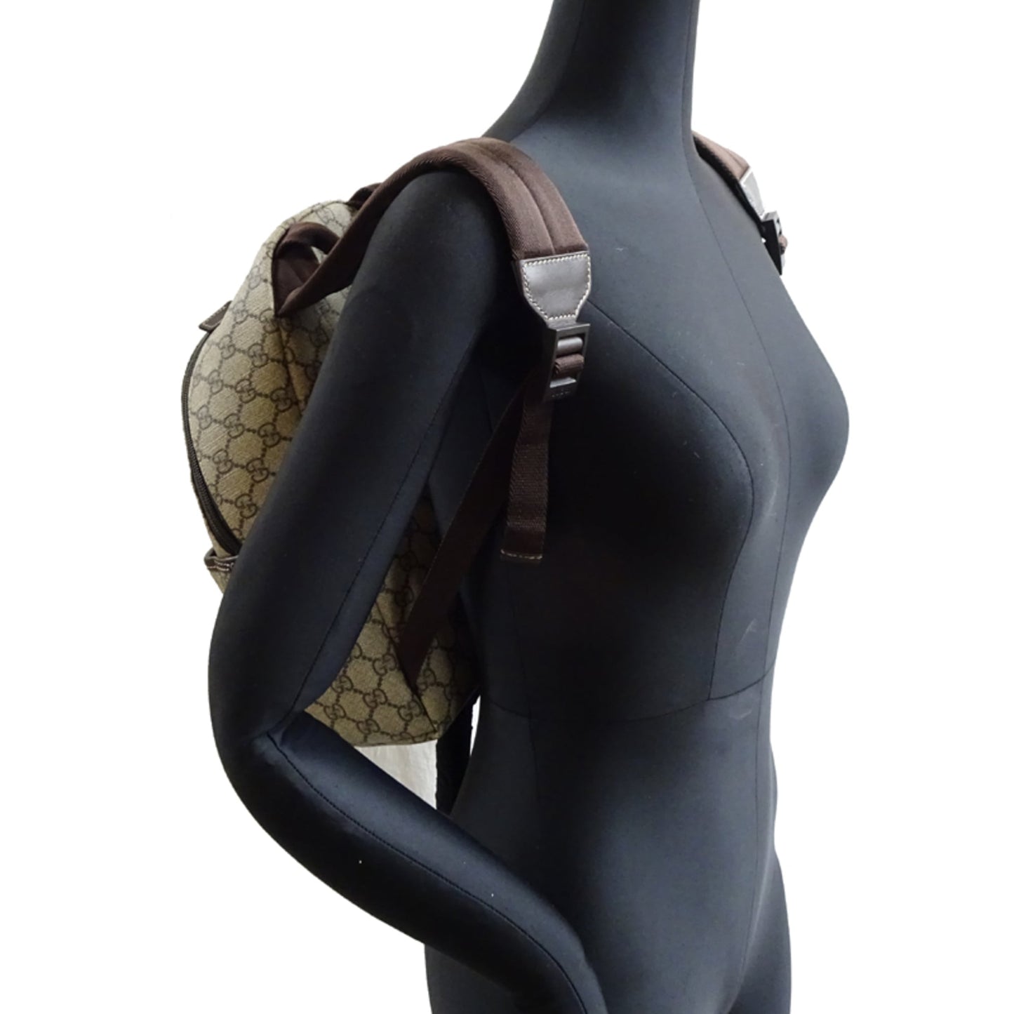 Gucci Brown Gg Supreme Leather Backpack ( )