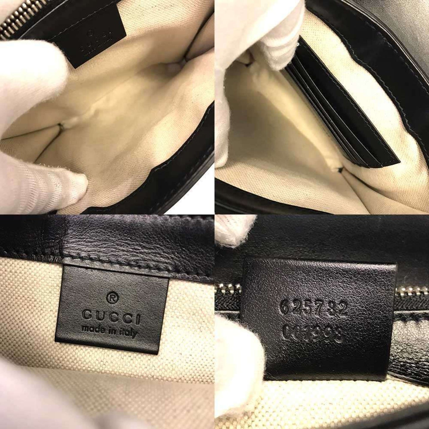 Gucci Black Gg Leather Shoulder Bag ( )