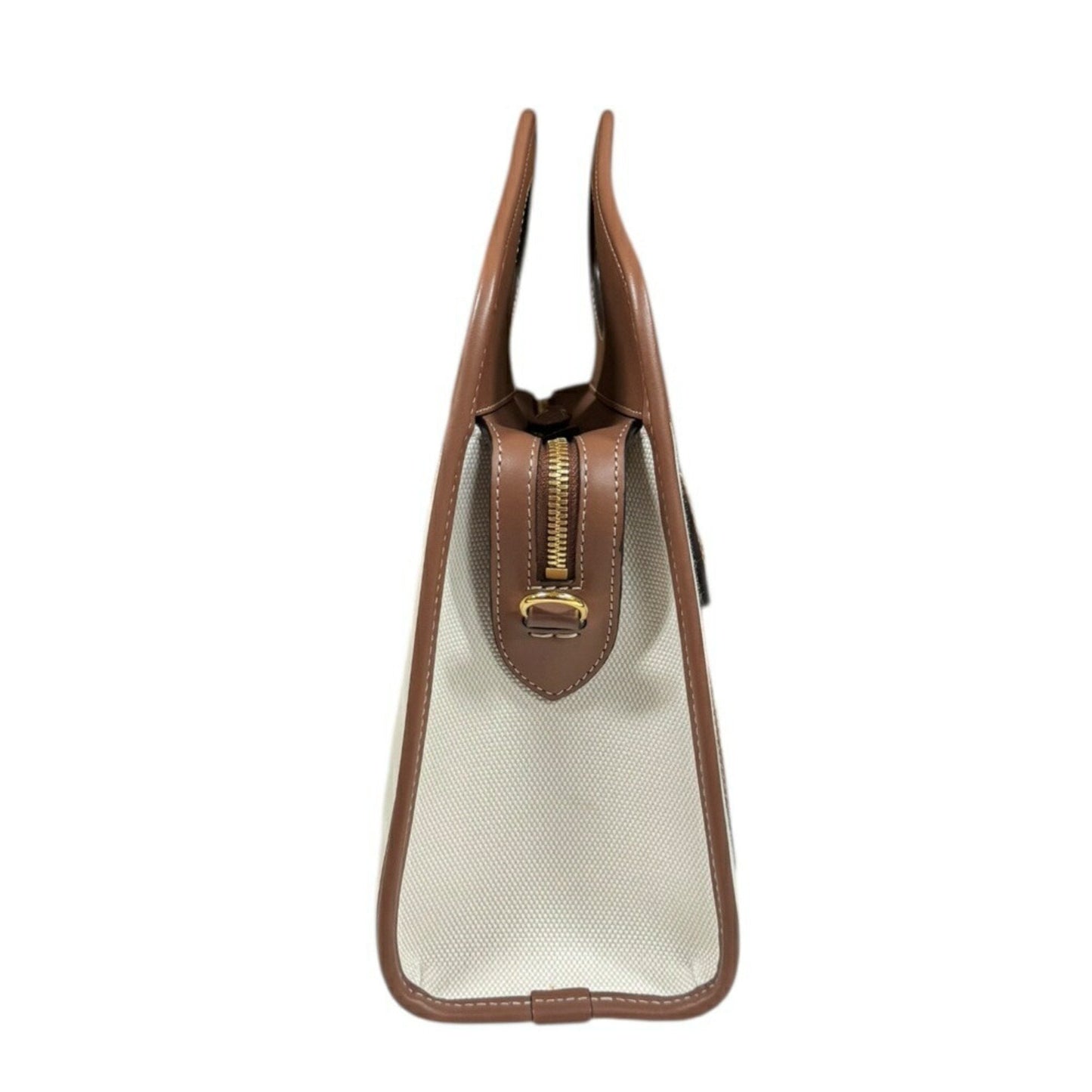 Burberry Beige Brown Canvas Leather Shoulder Bag ( )