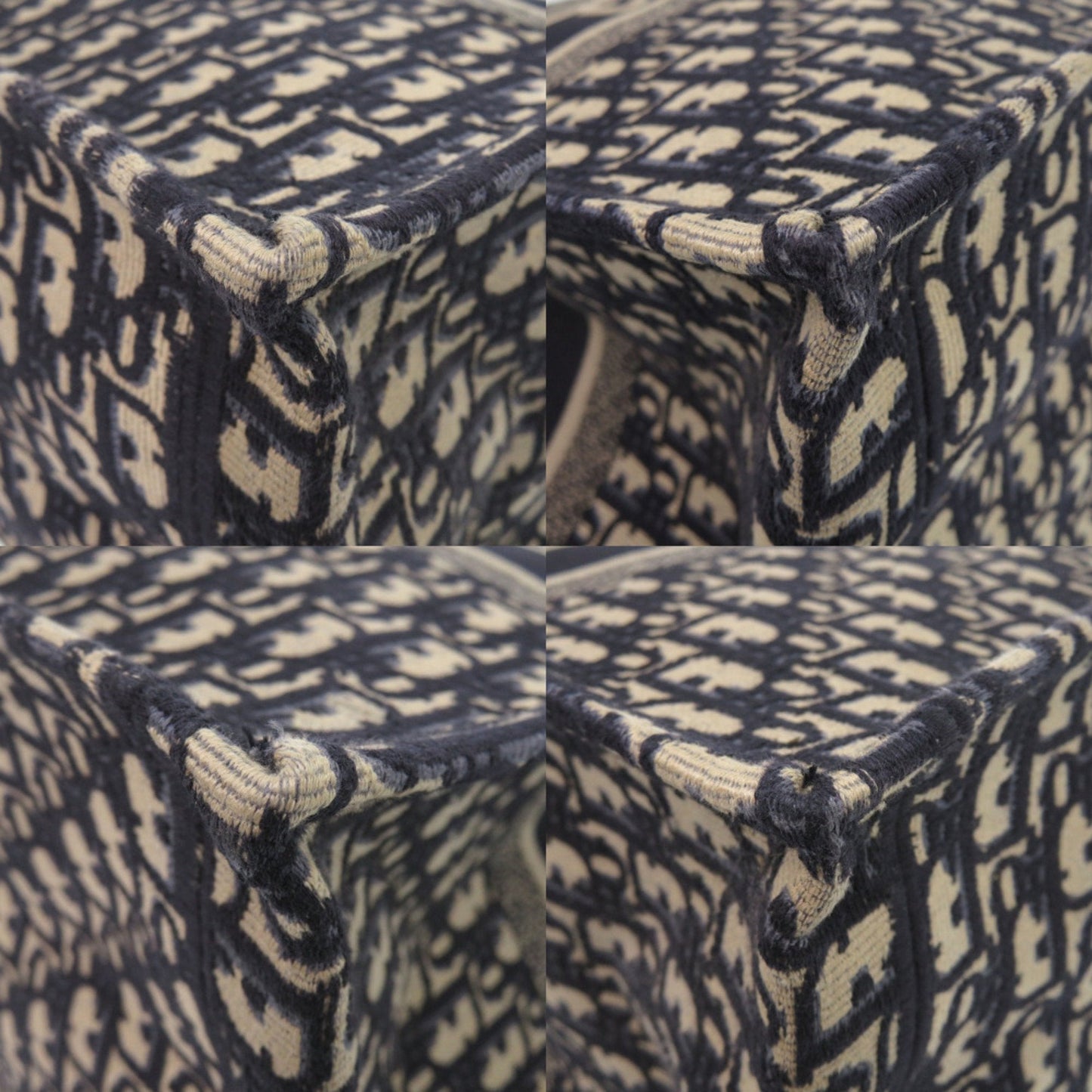Christian Dior Beige Navy Canvas Tote Bag ()
