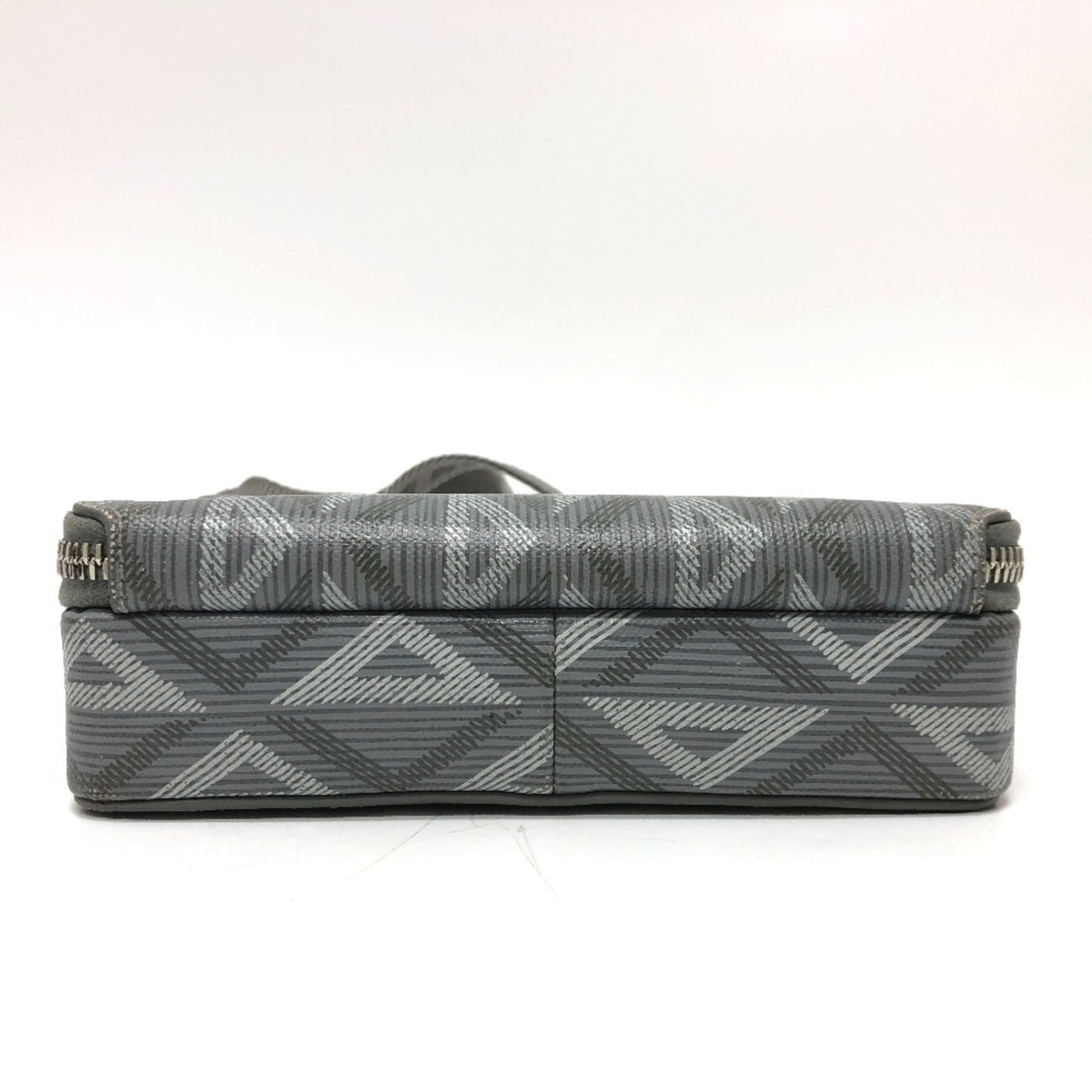 Christian Dior Gray Coated Canvas Leather Pochette Shoulder Bag ()