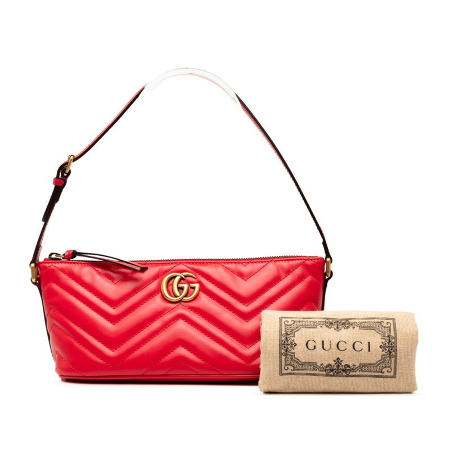Gucci Red Color Leather Shoulder Bag ( )