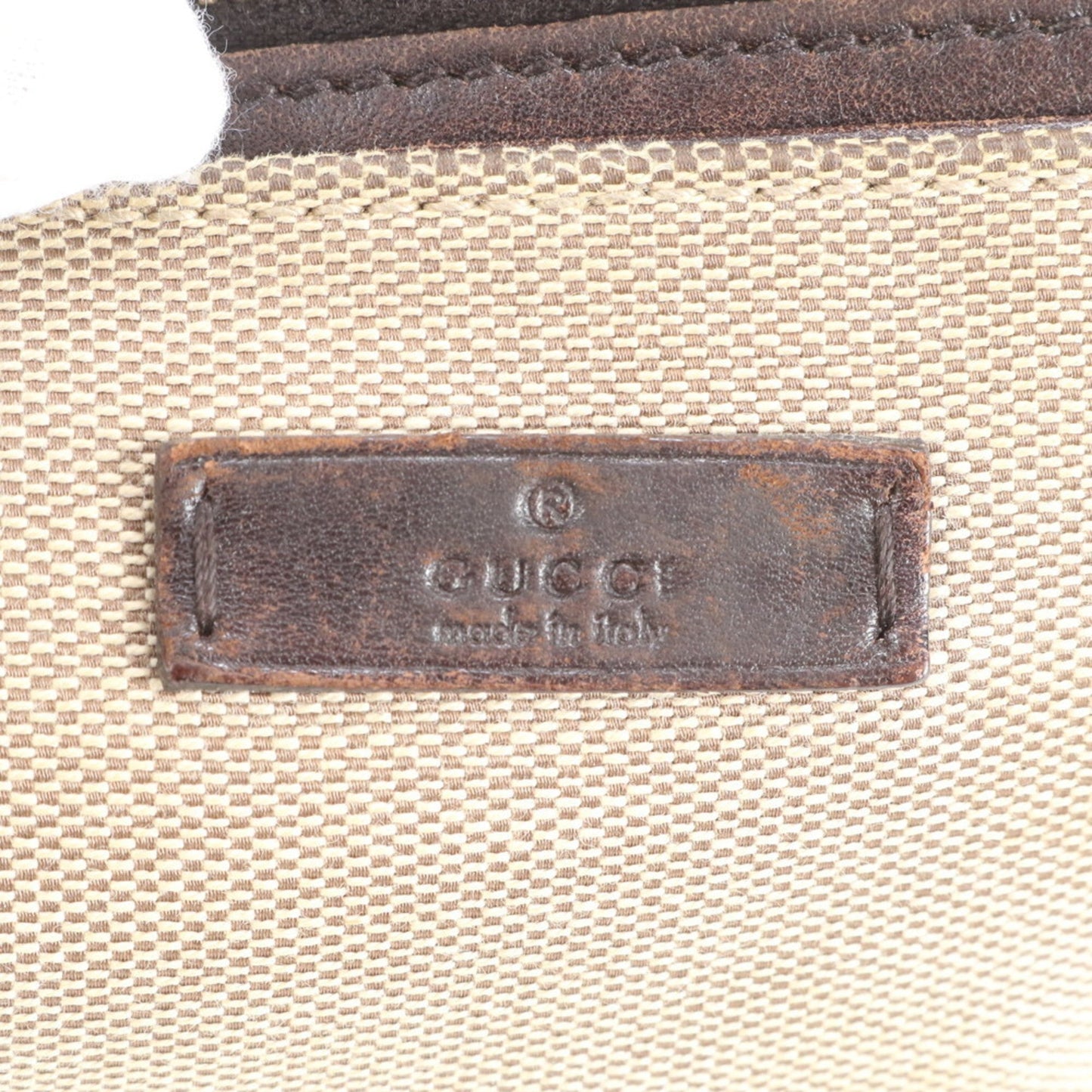 Gucci Beige Leather Canvas Handbag ( )