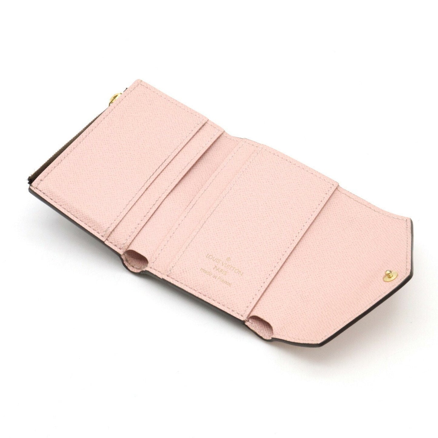 LOUIS VUITTON Monogram Portefeuille Zoe Trifold Wallet Leather Rose Ballerine Pink M62933