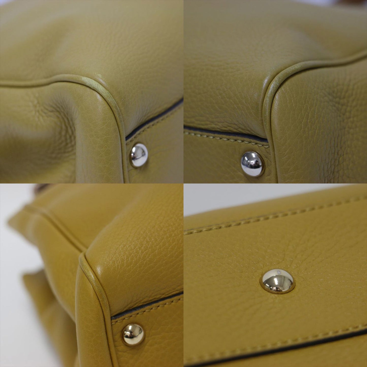 Gucci Mustard Leather Canvas Handbag Shoulder Bag ( )