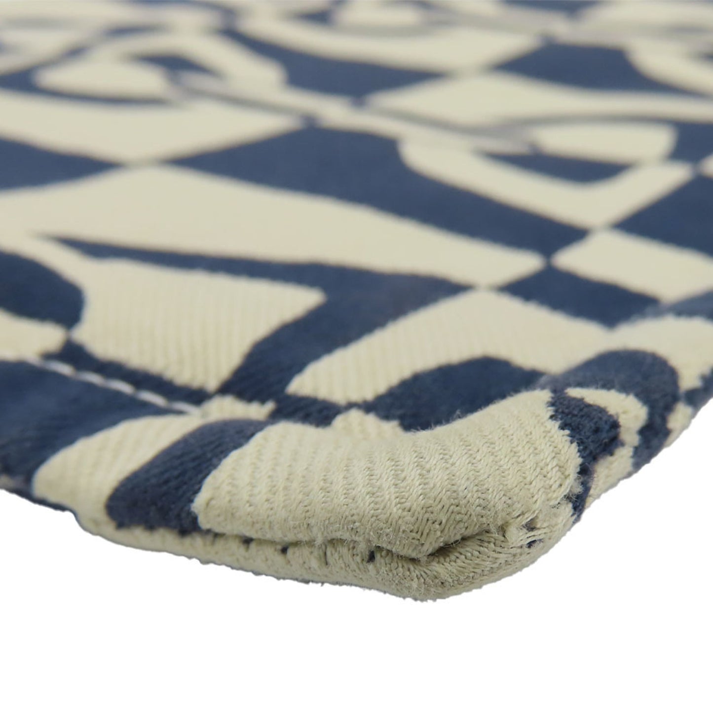 Hermes Ivory Navy Canvas Clutch Bag Pouch ( )