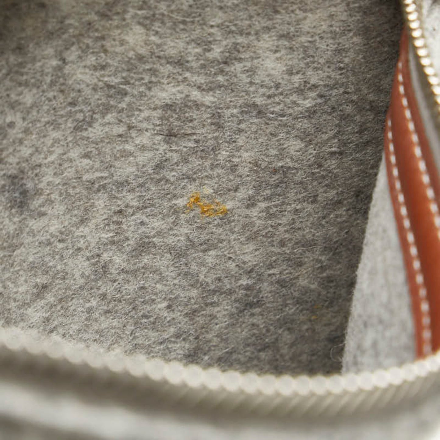 Hermes Gray Felt Leather Shoulder Bag Tote Bag ( )