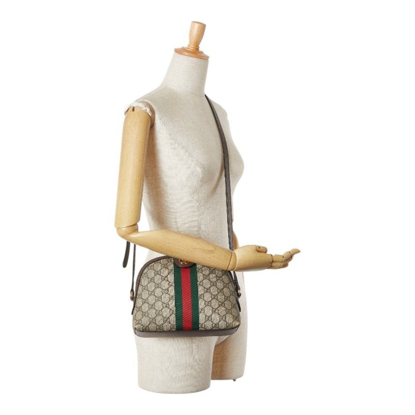 Gucci Ophidia Beige Brown Pvc Leather Shoulder Bag ( )