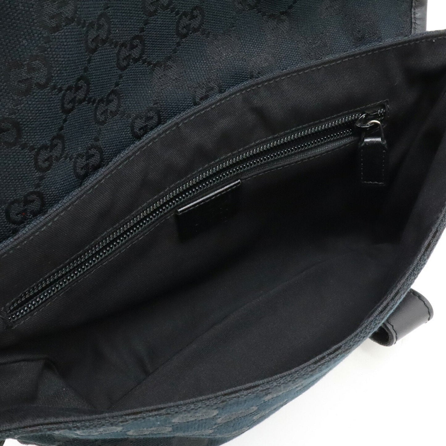 Gucci Black Gg Canvas Leather Pouch Sling Bag ( )