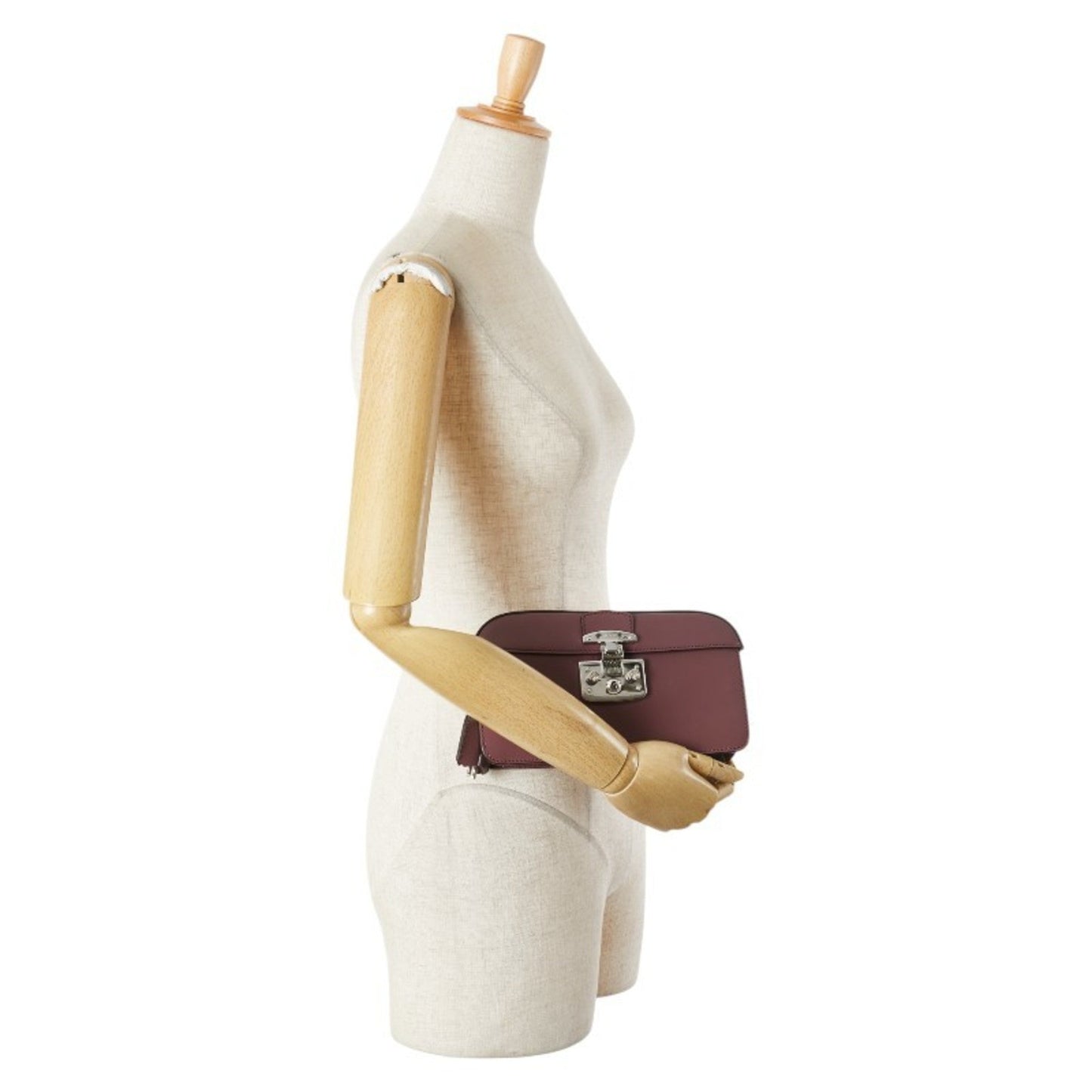 Gucci Wine Leather Clutch Bag ( )