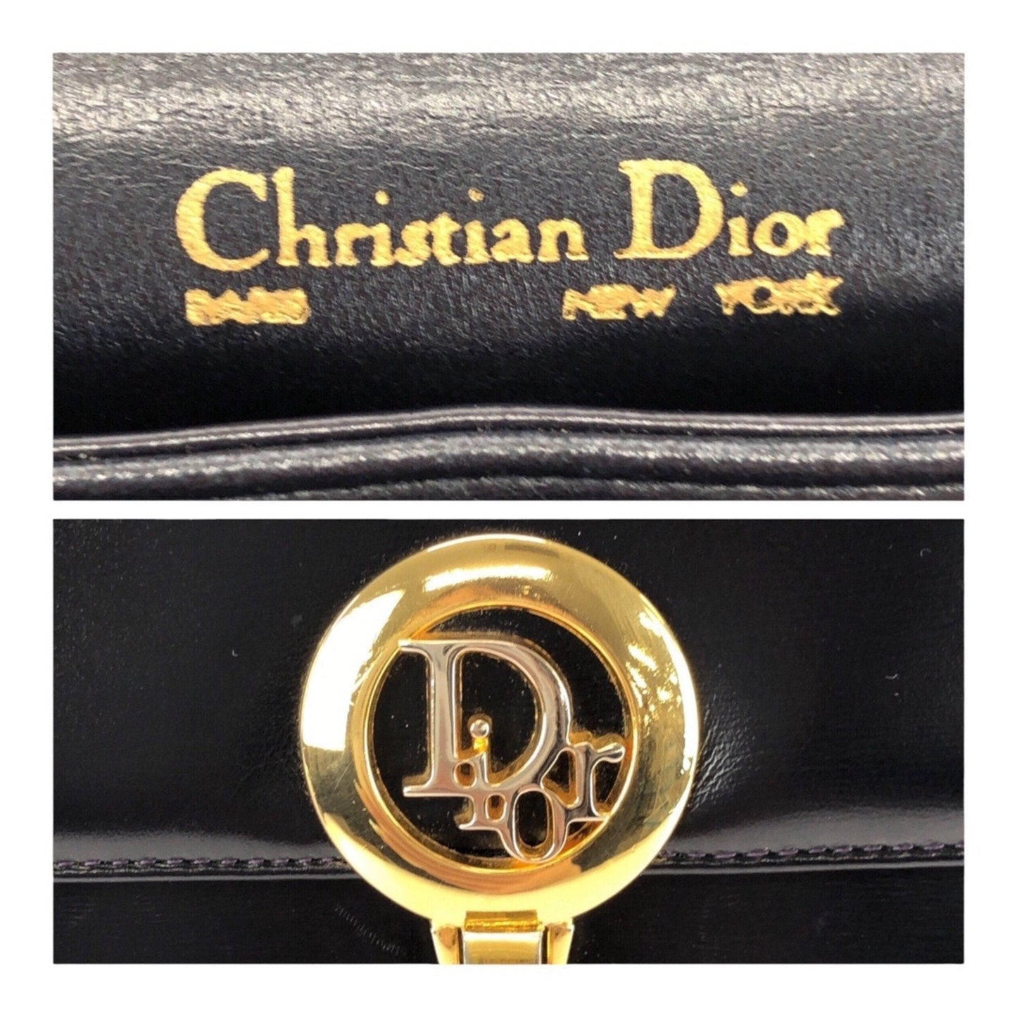Christian Dior Black Leather Pochette Shoulder Bag ()