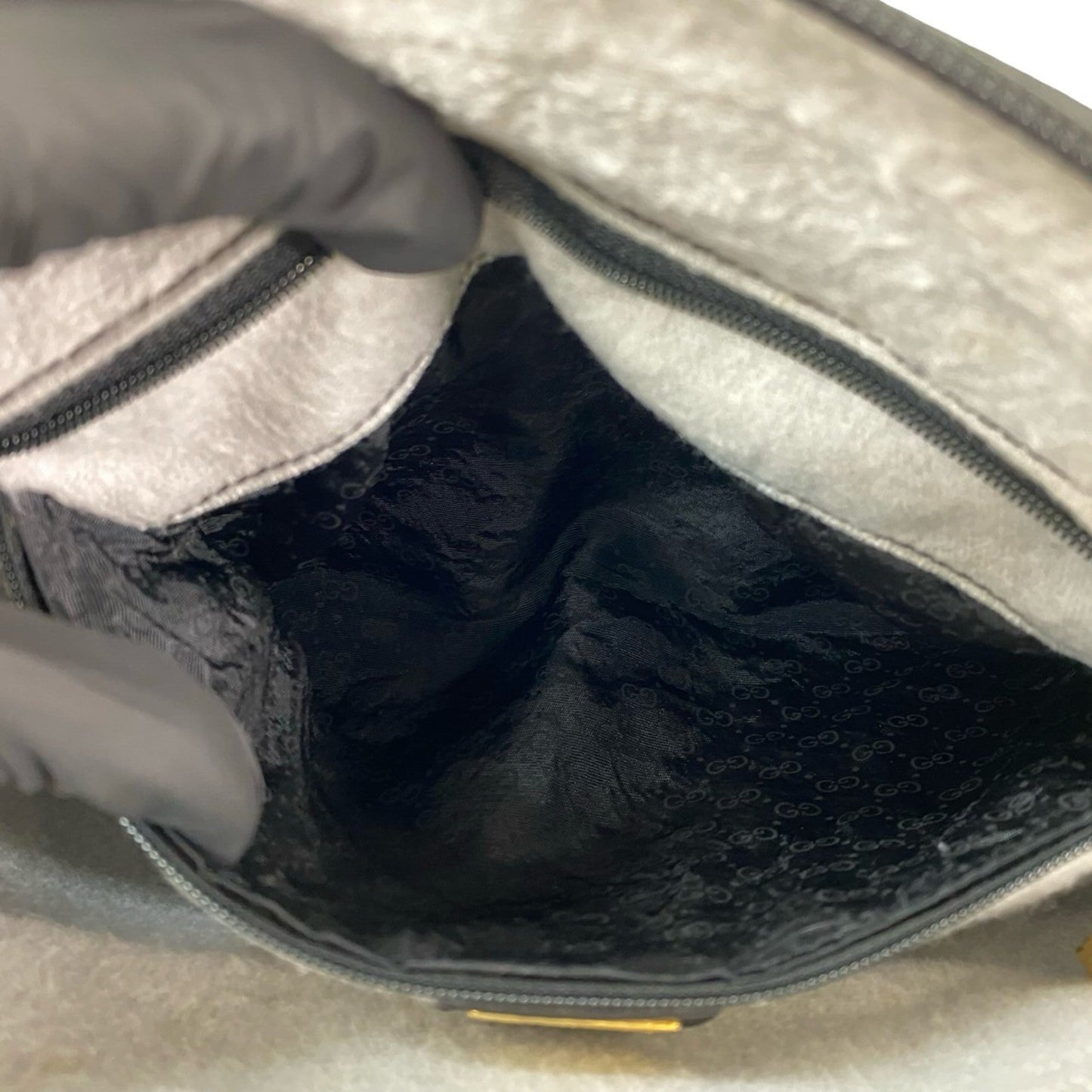 Gucci Black Leather Pvc Pochette Shoulder Bag ( )