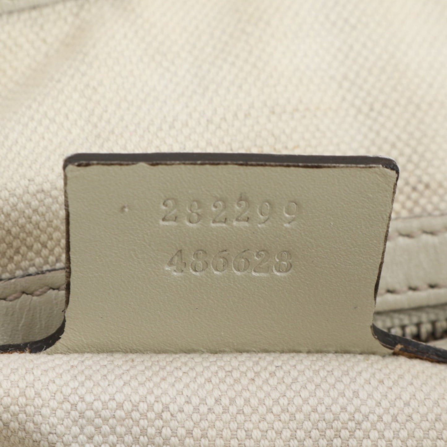 Gucci Beige Leather Canvas Shoulder Bag ( )