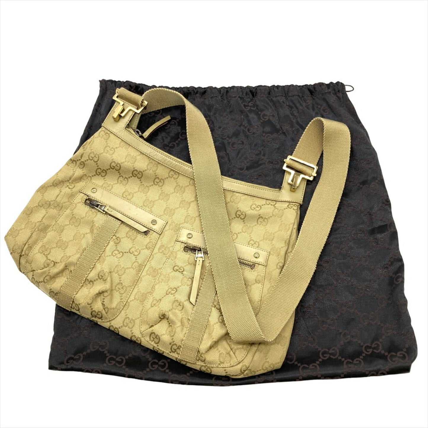 Gucci Gg Canvas Khaki Gg Canvas Shoulder Bag ( )