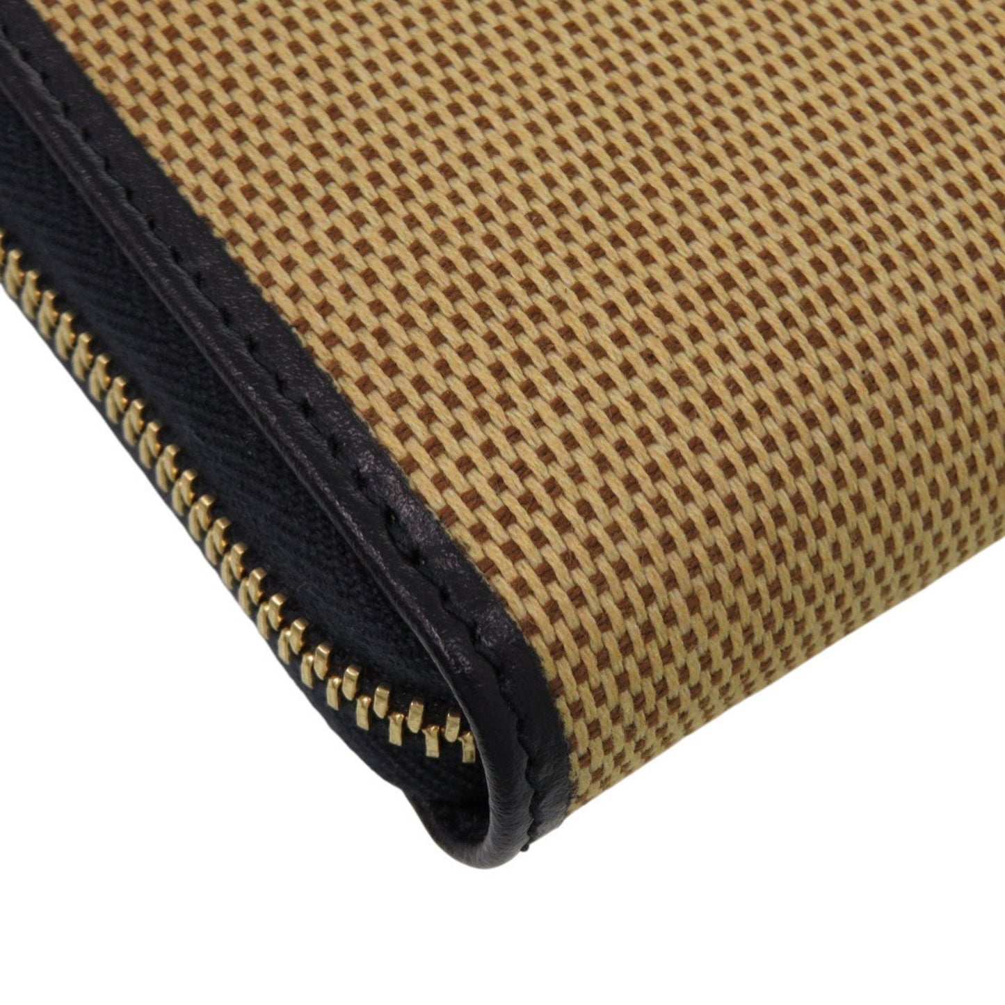 Gucci Beige Navy Canvas Leather Long Wallet (Bi-Fold) ( )