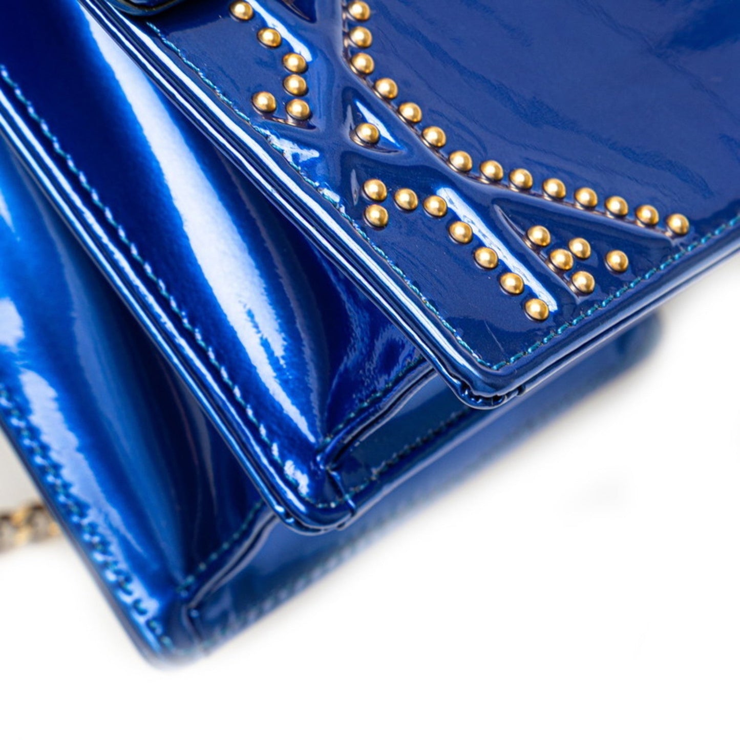 Christian Dior Blue Leather Shoulder Bag ()